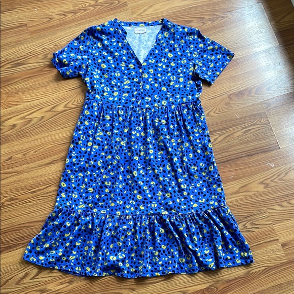 Leopard print women’s knit smock midi dress size 12 us - Picture 2 of 7